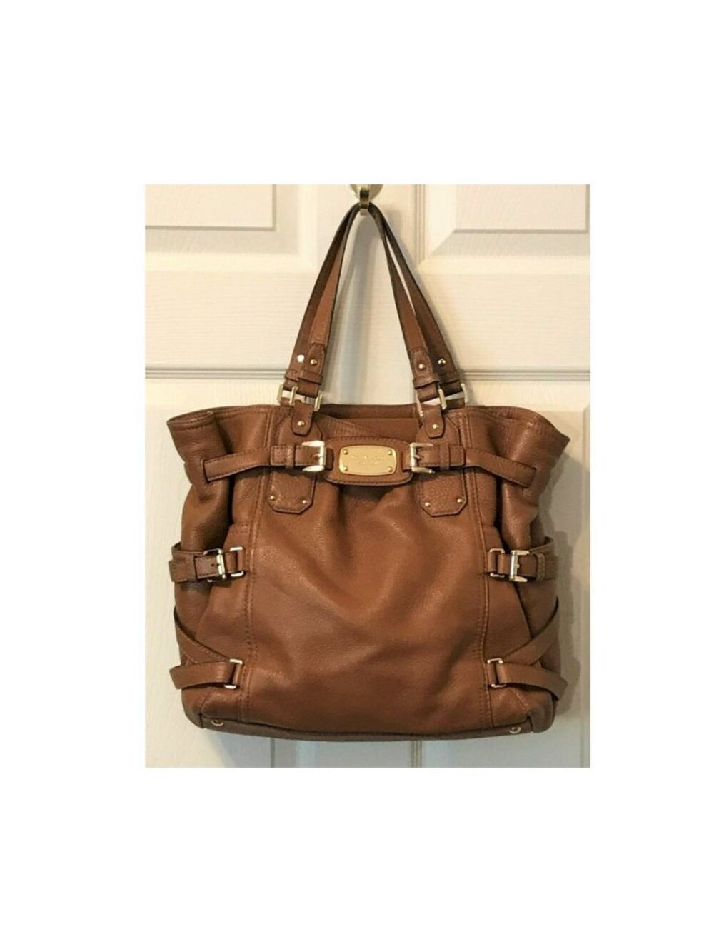 Vintage Michael Kors Tote Bag Gansevoort Large British Tan Brown Satchel Handbag